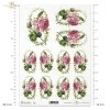 Papier ryżowy do decoupage, kwiaty róża mała, owal, pąki róż, R0221